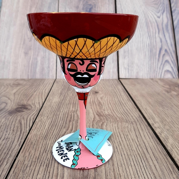 Sass-itude Other - SASS-ITUDE Alice Art Hand painted Wine Glass Named “Juan To Menee"
